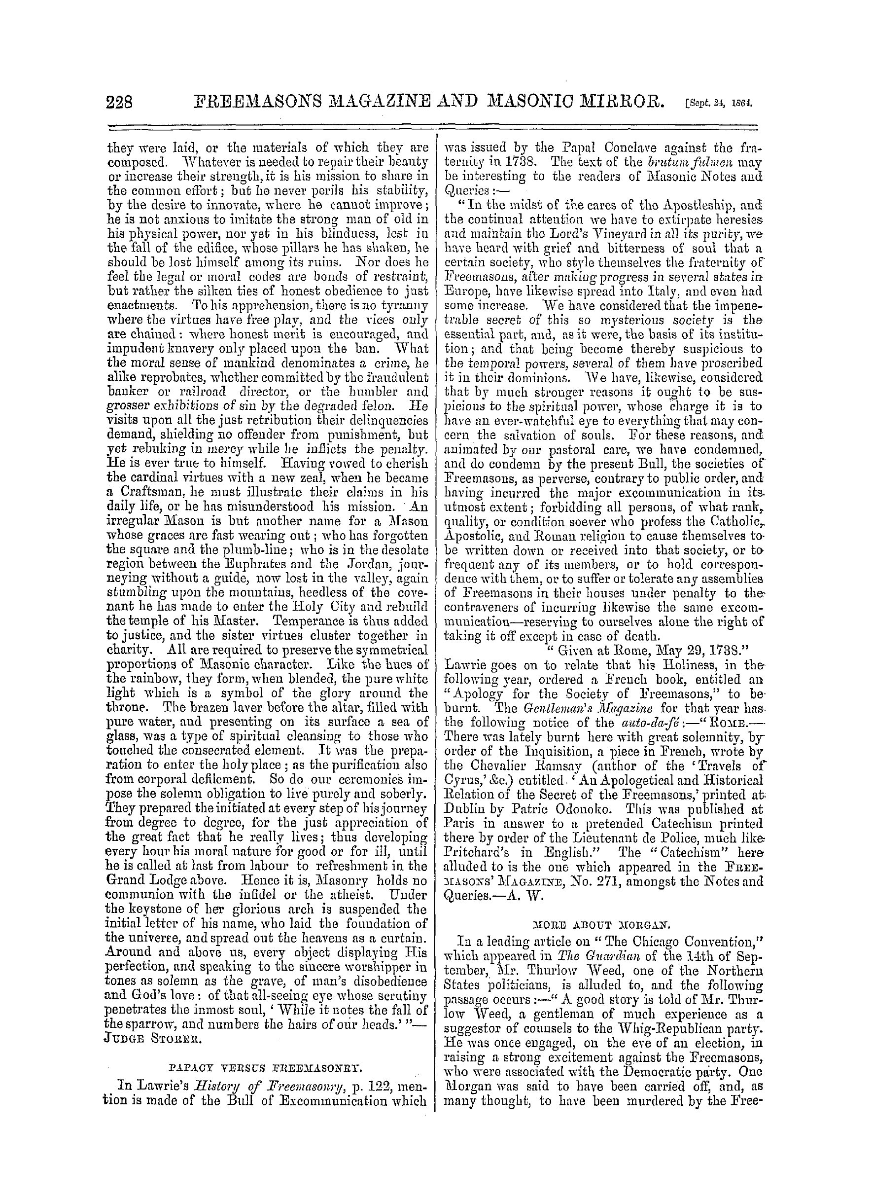 The Freemasons' Monthly Magazine: 1864-09-24: 8