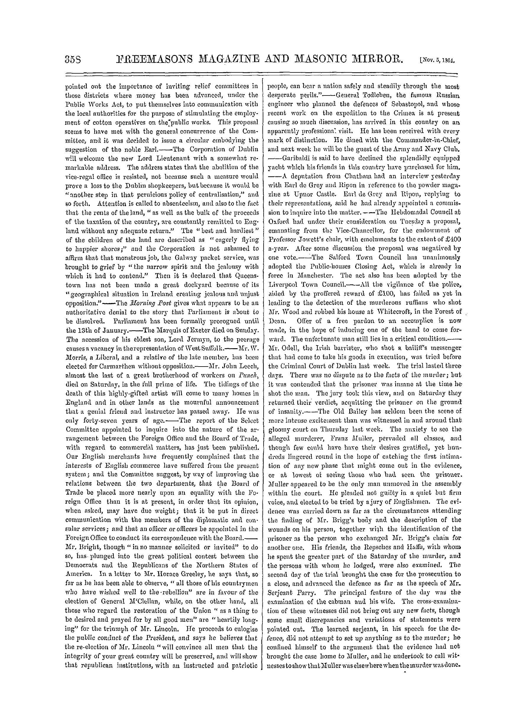 The Freemasons' Monthly Magazine: 1864-11-05: 18