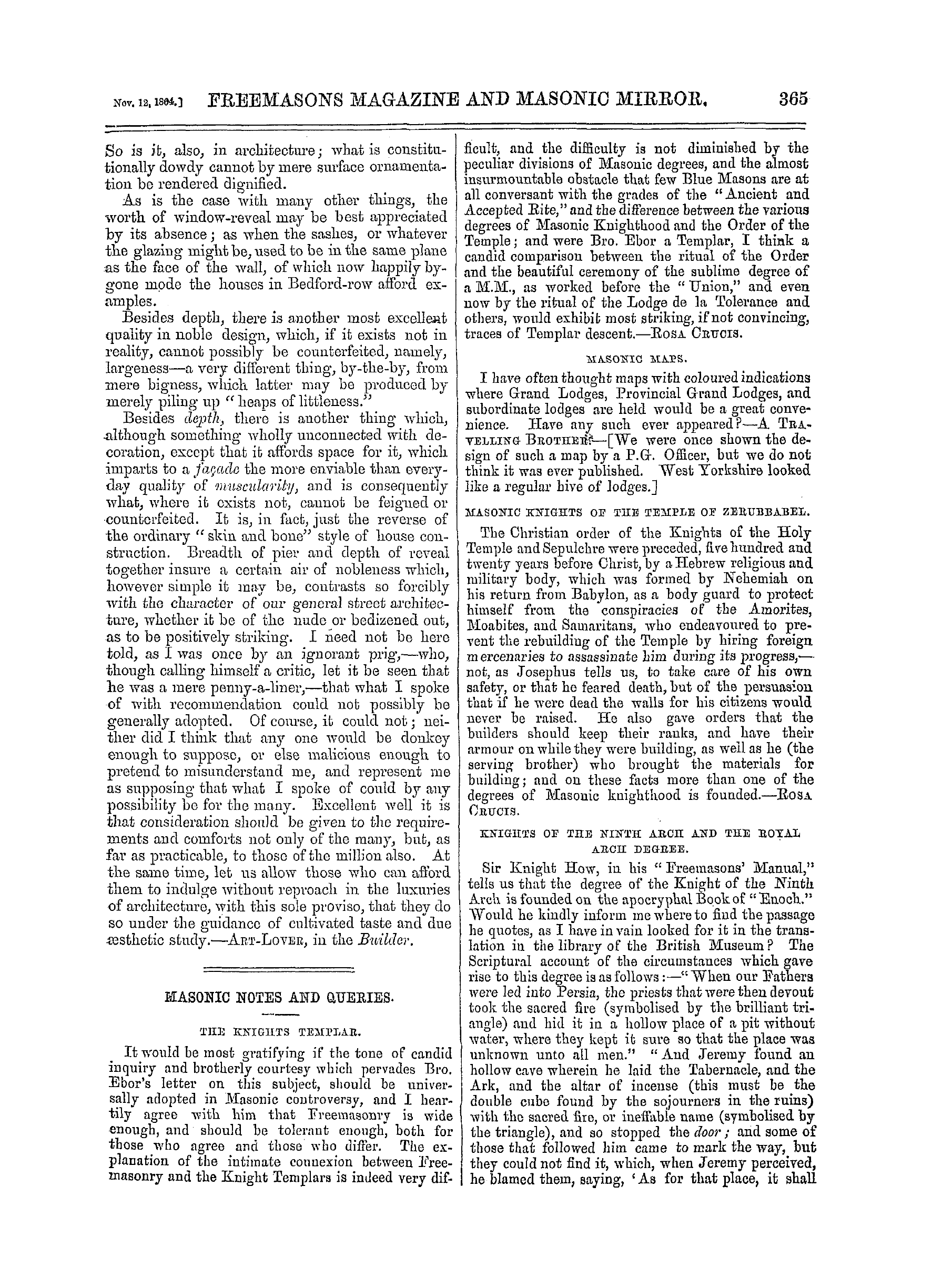 The Freemasons' Monthly Magazine: 1864-11-12: 5