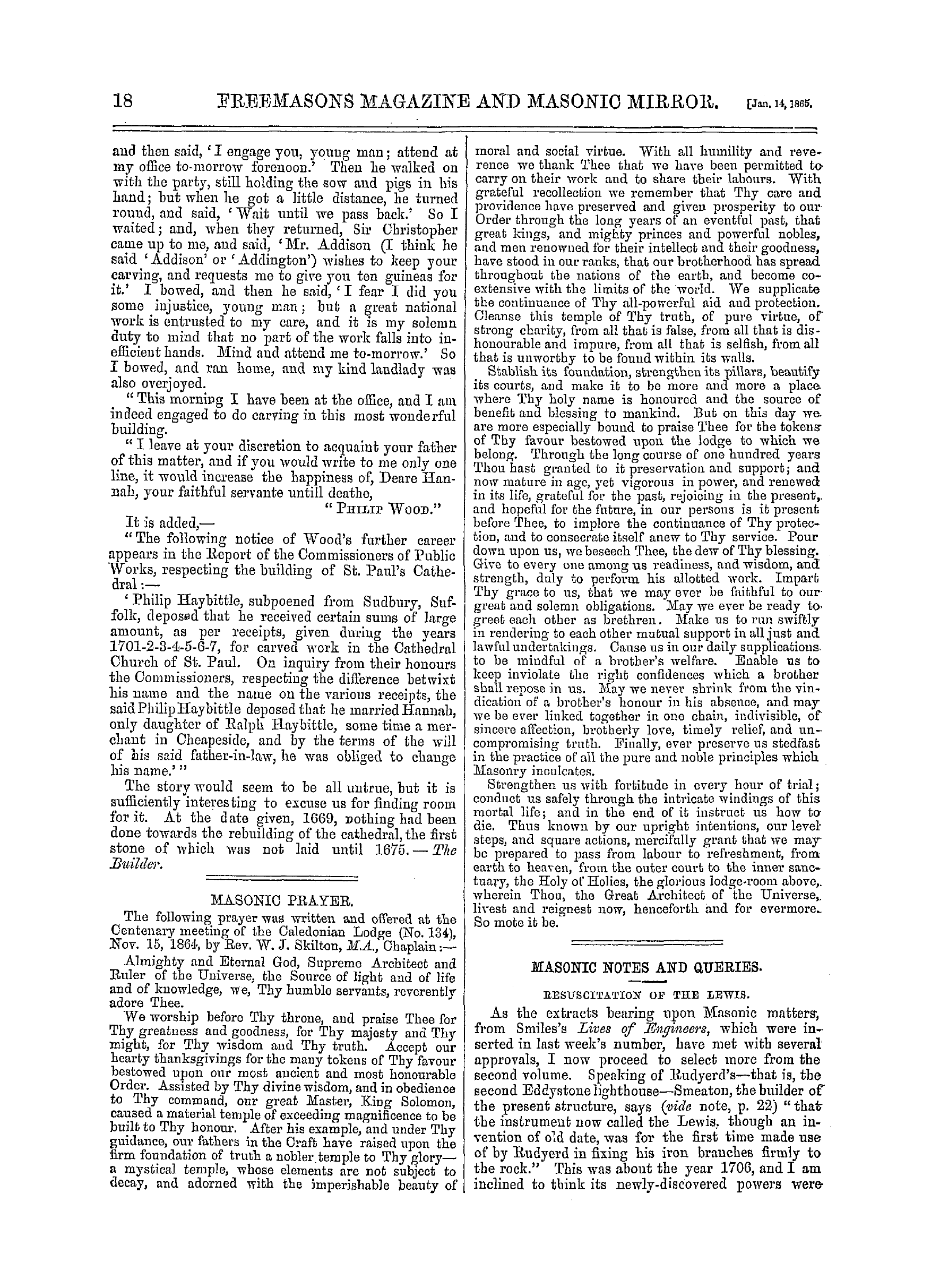 The Freemasons' Monthly Magazine: 1865-01-14: 6