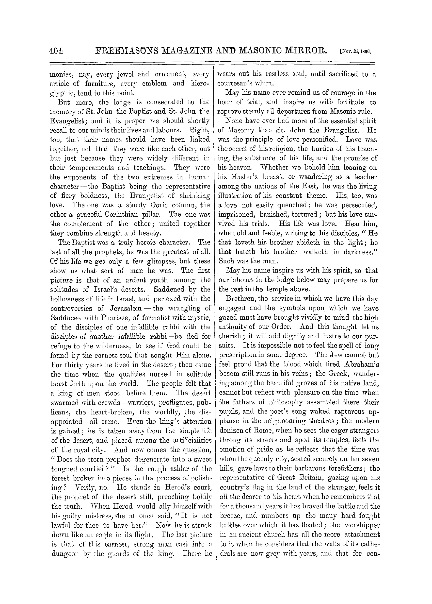 The Freemasons' Monthly Magazine: 1866-11-24: 4