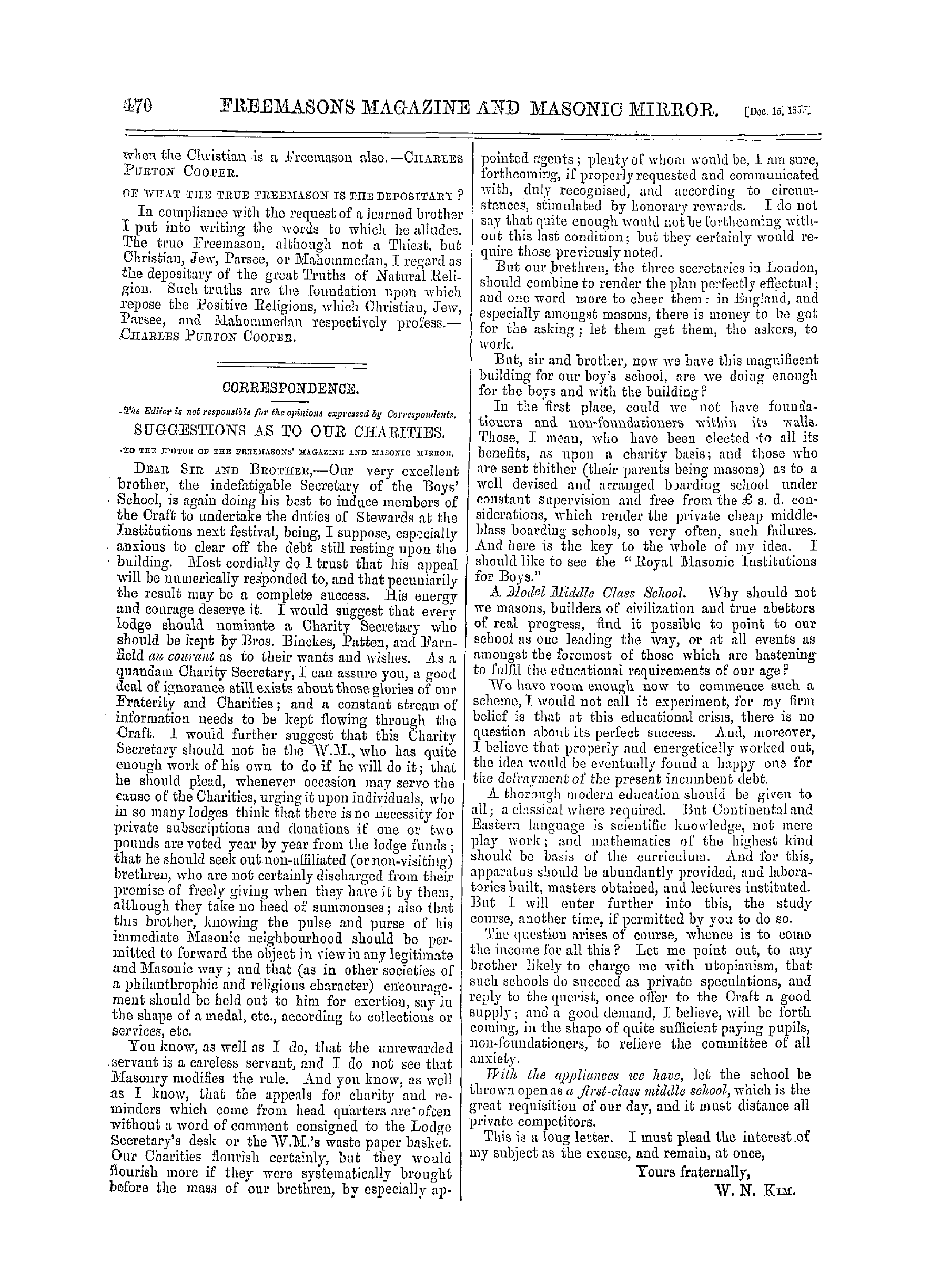 The Freemasons' Monthly Magazine: 1866-12-15: 10
