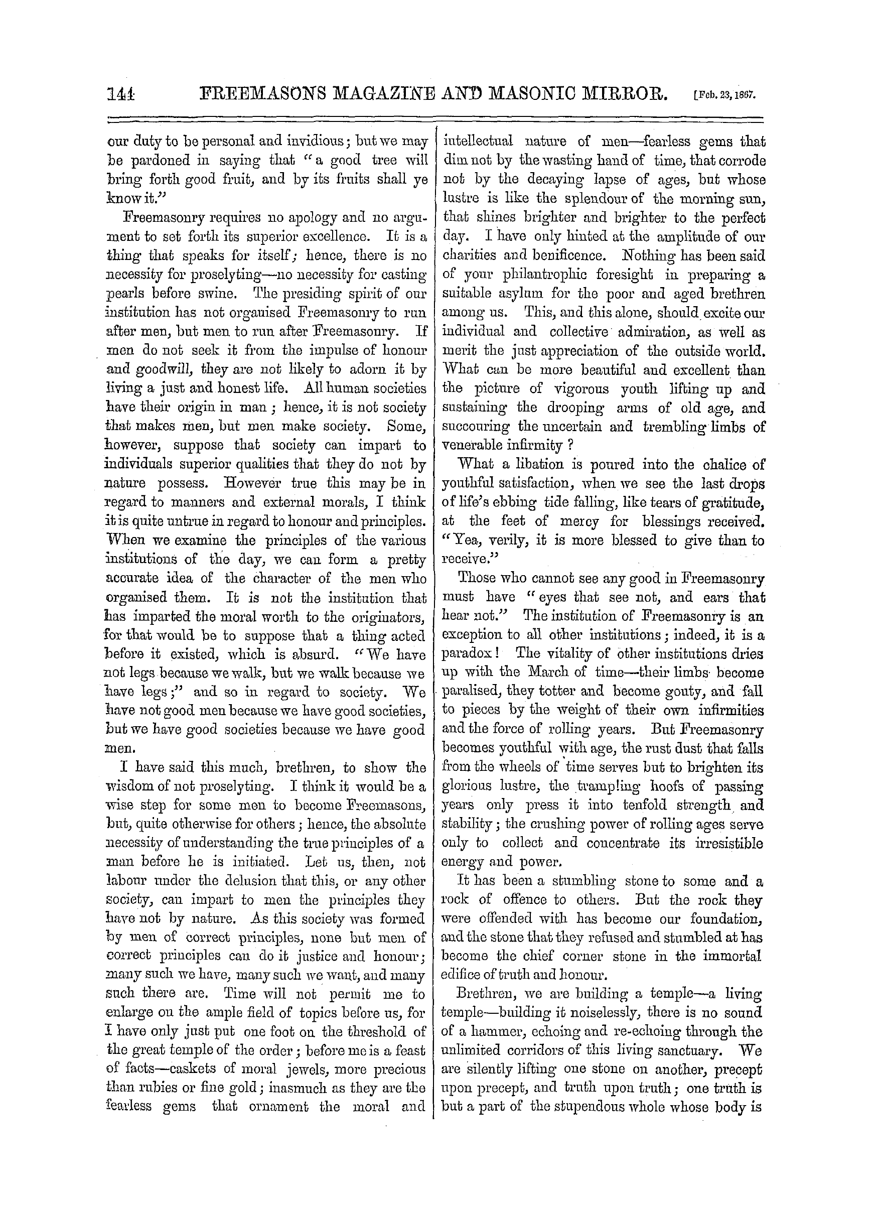 The Freemasons' Monthly Magazine: 1867-02-23: 4
