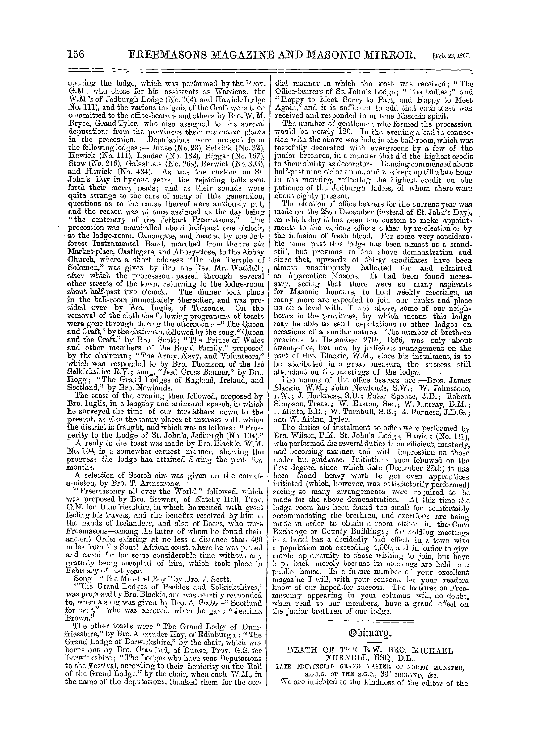 The Freemasons' Monthly Magazine: 1867-02-23: 16