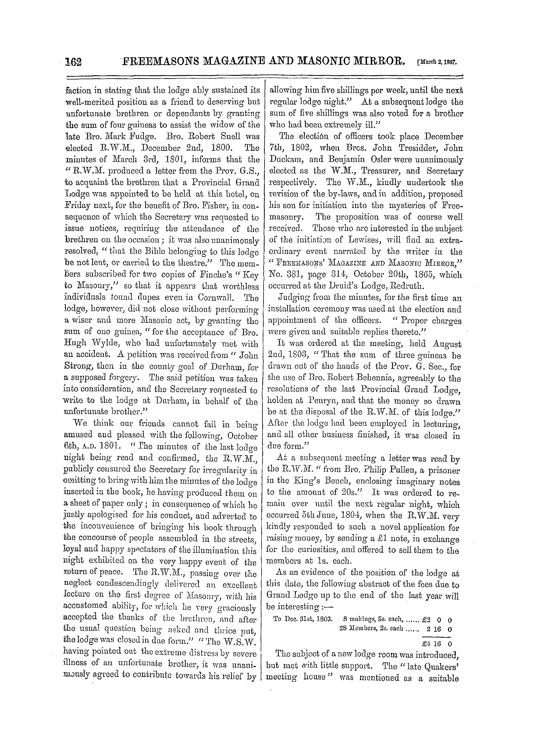 The Freemasons' Monthly Magazine: 1867-03-02: 2