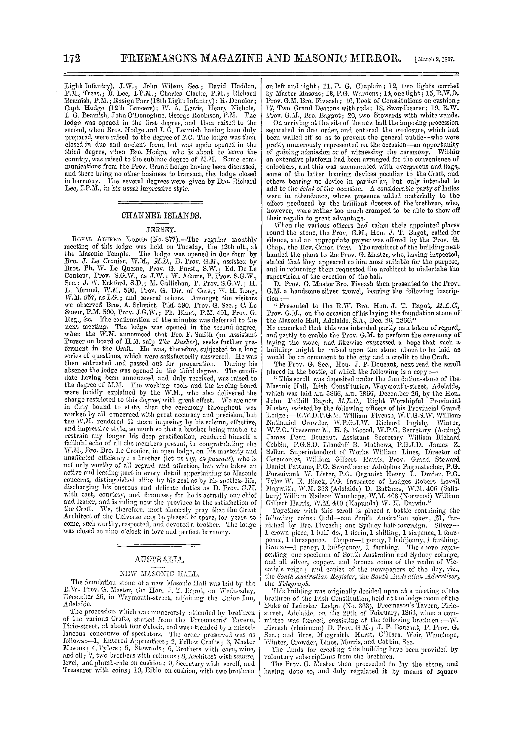The Freemasons' Monthly Magazine: 1867-03-02: 12