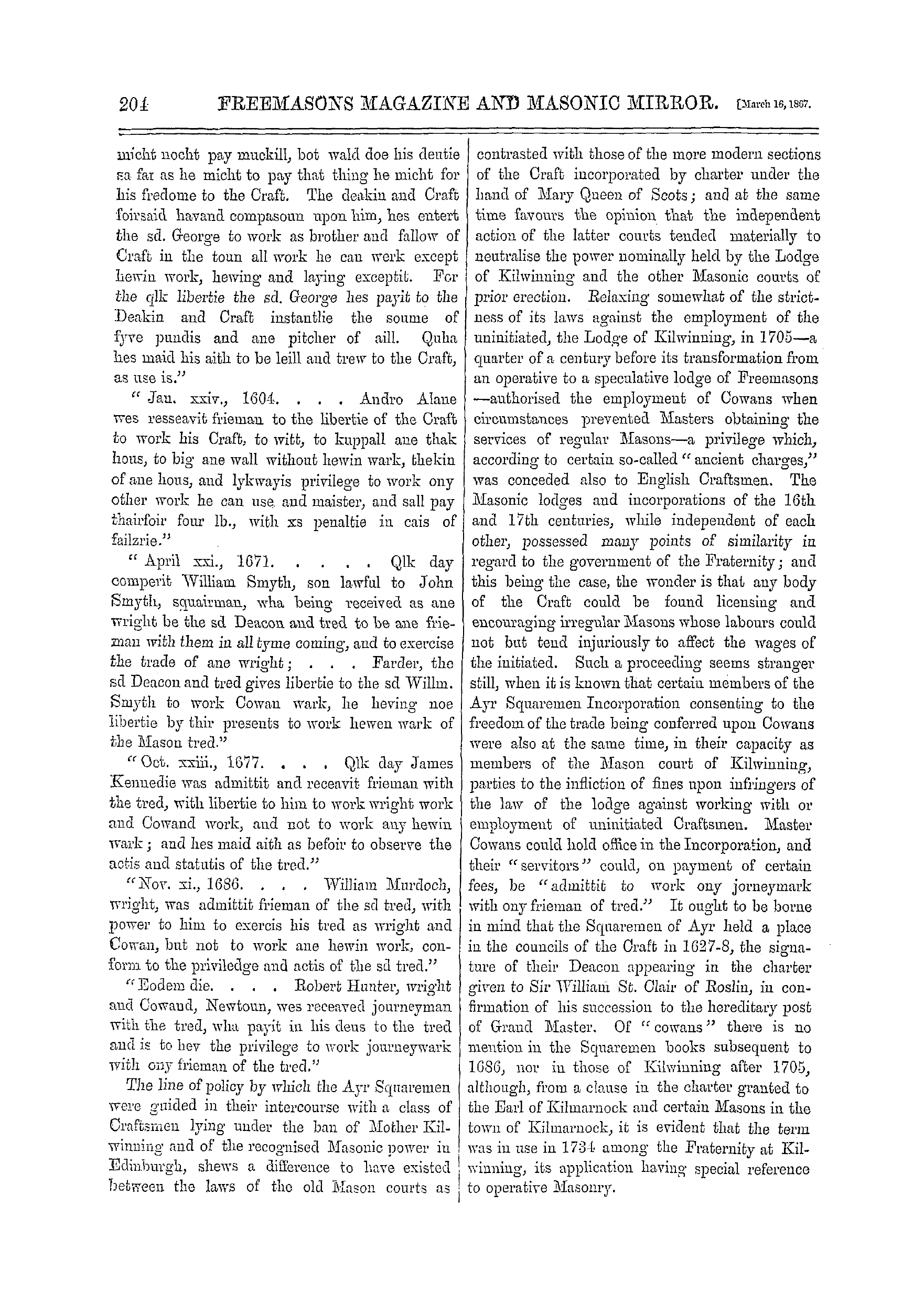 The Freemasons' Monthly Magazine: 1867-03-16: 4