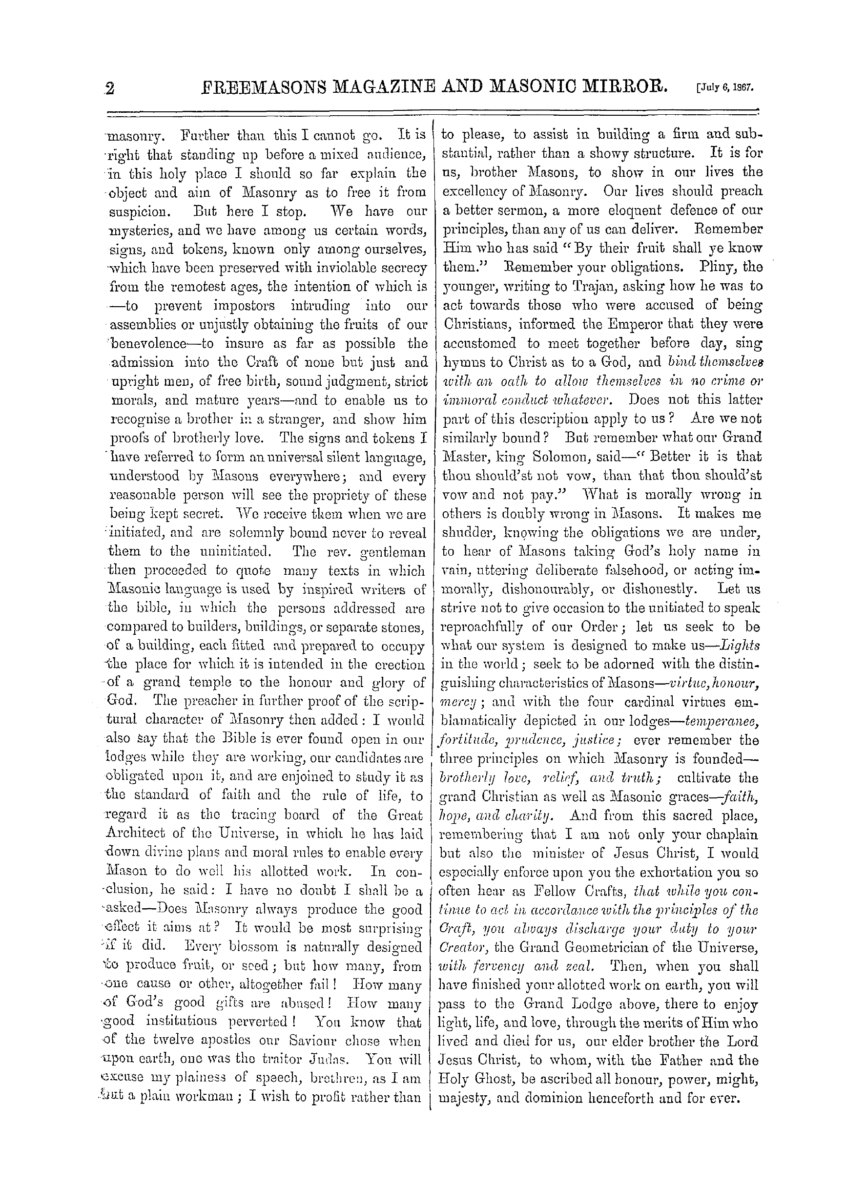 The Freemasons' Monthly Magazine: 1867-07-06: 10