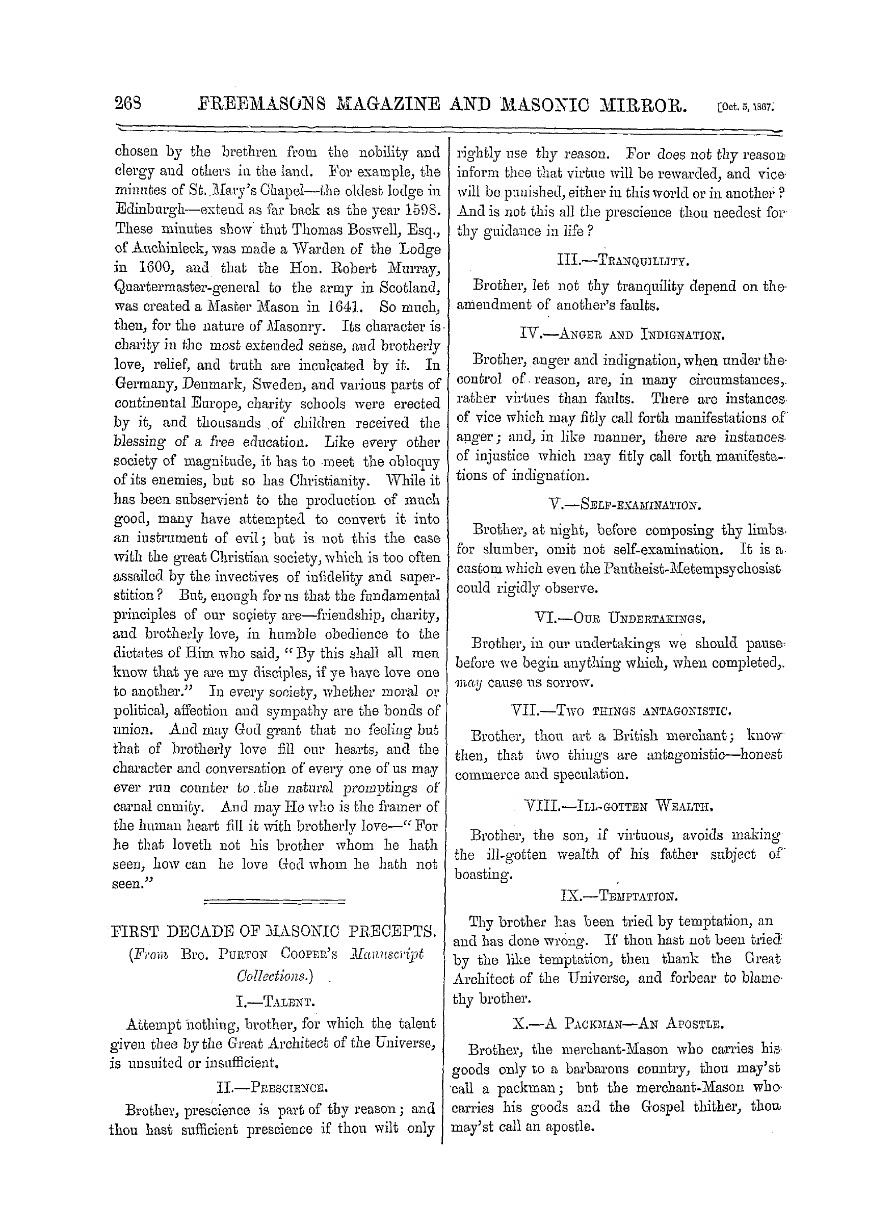 The Freemasons' Monthly Magazine: 1867-10-05: 8