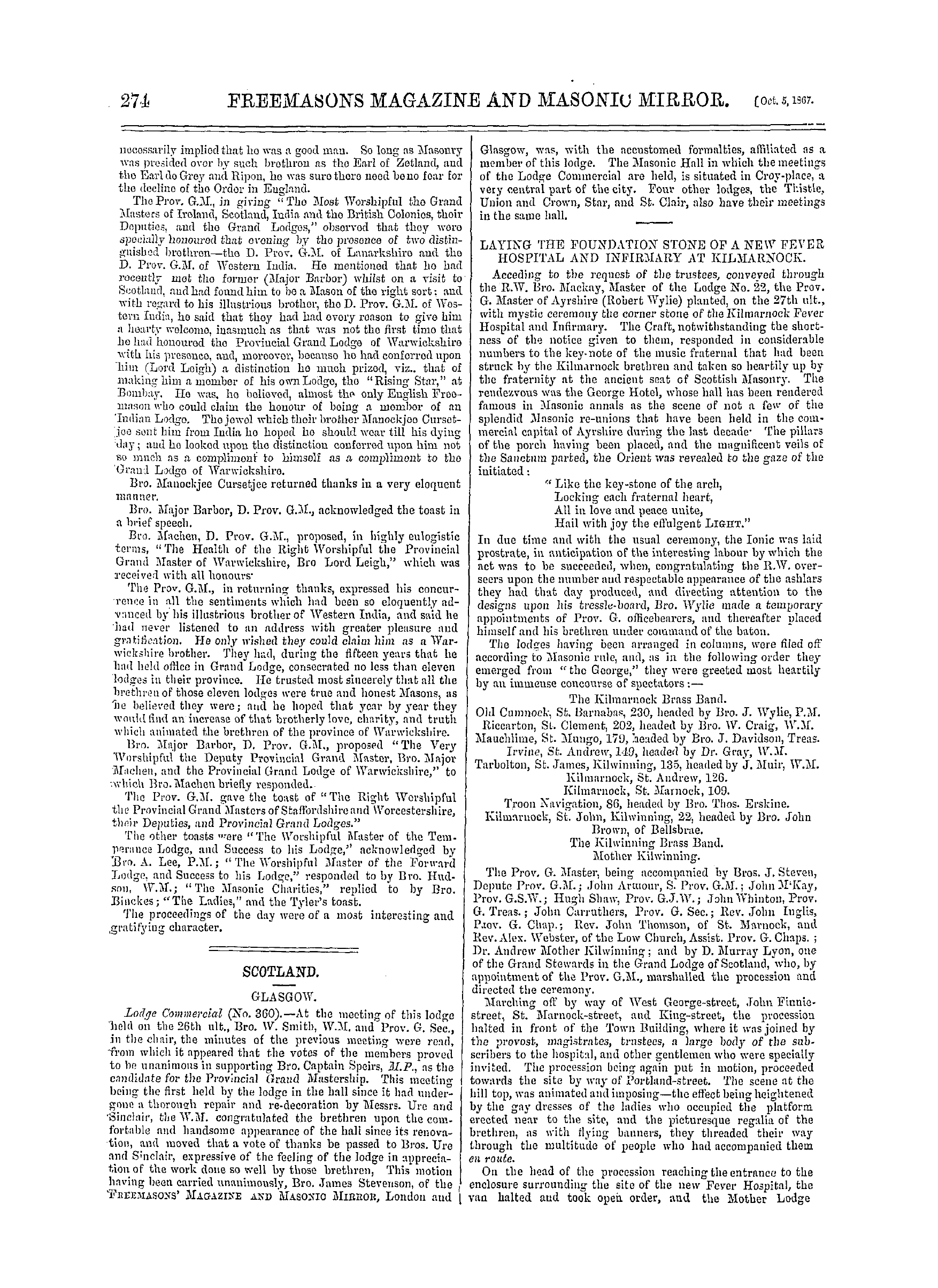 The Freemasons' Monthly Magazine: 1867-10-05: 14