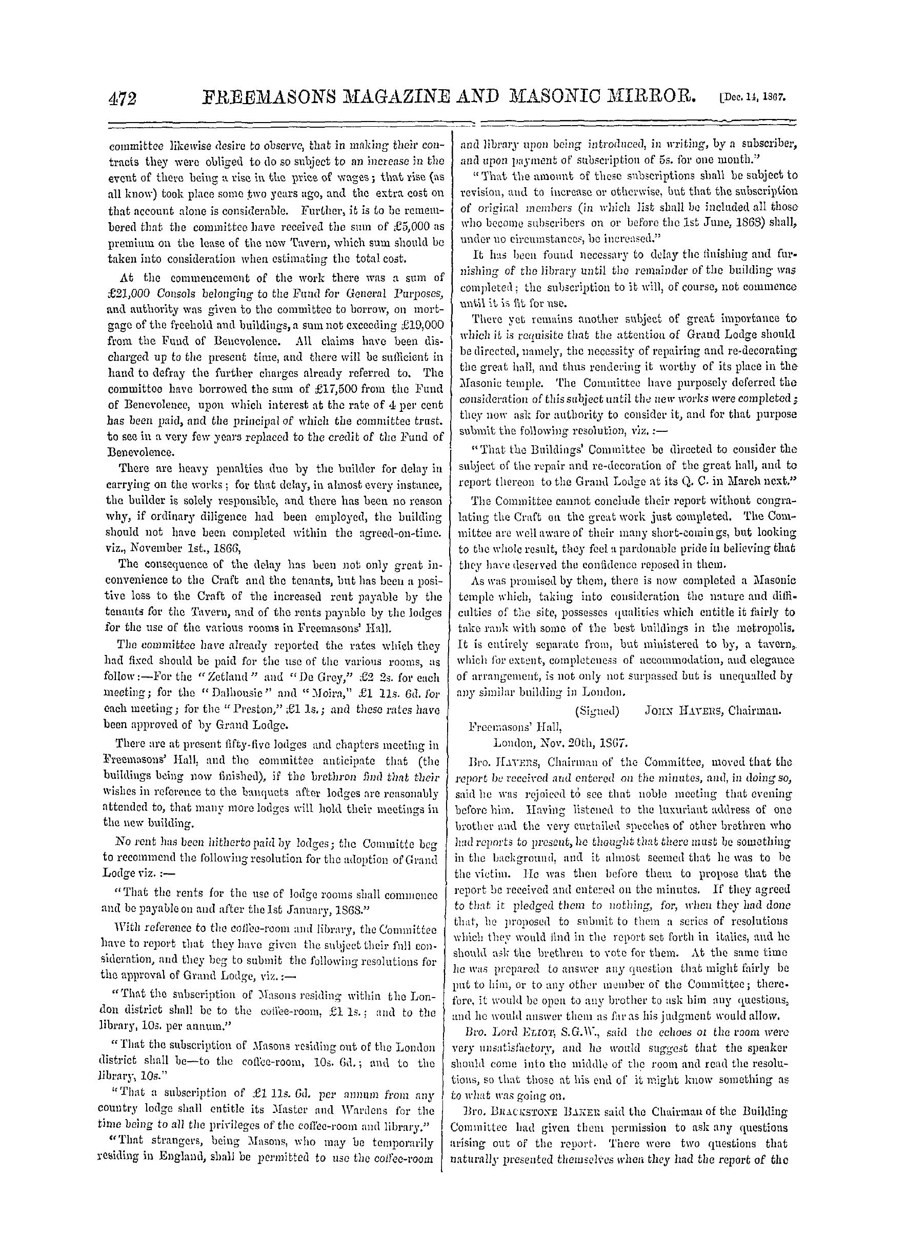 The Freemasons' Monthly Magazine: 1867-12-14: 12