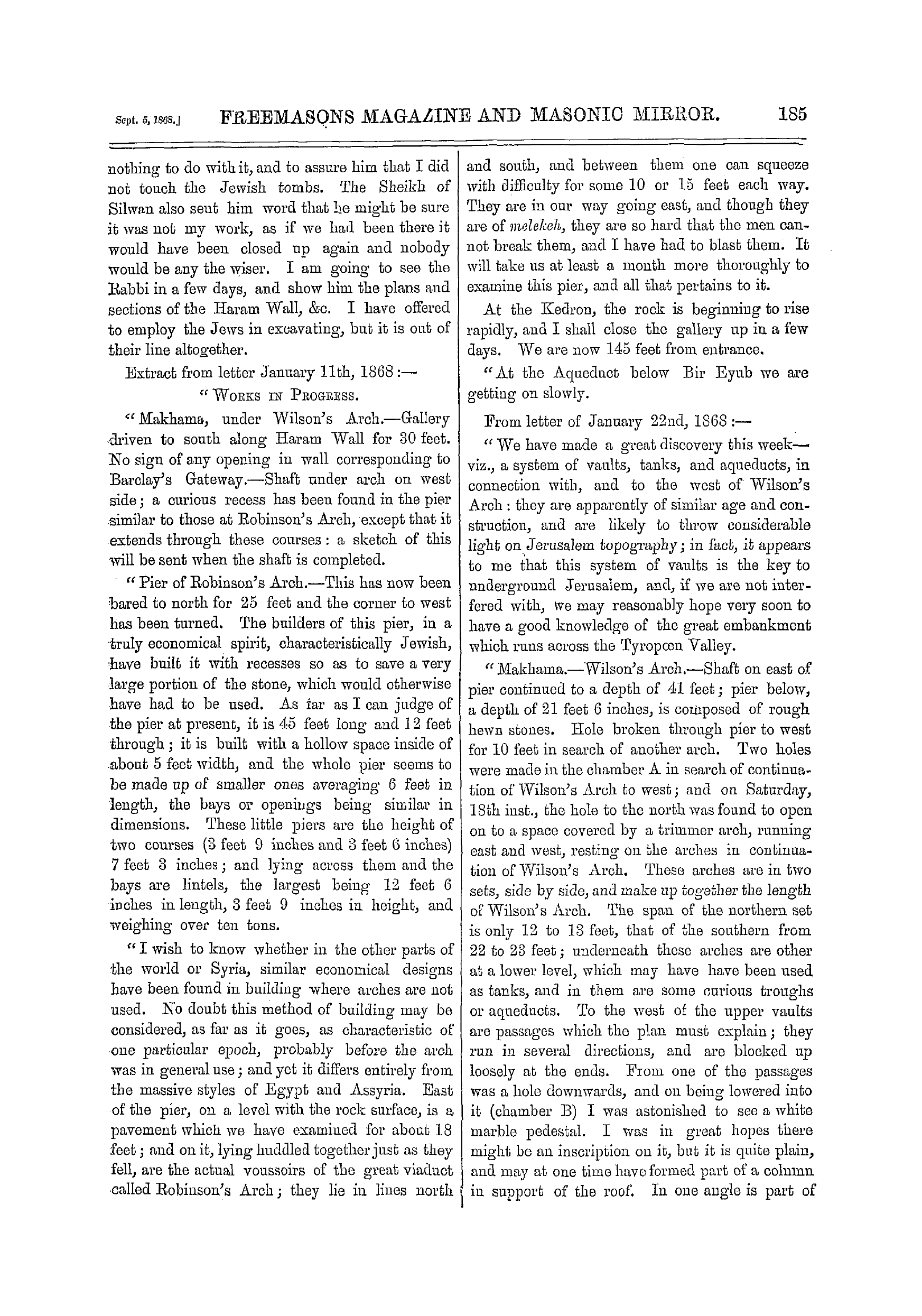 The Freemasons' Monthly Magazine: 1868-09-05 - Palestine Exploration Fund.