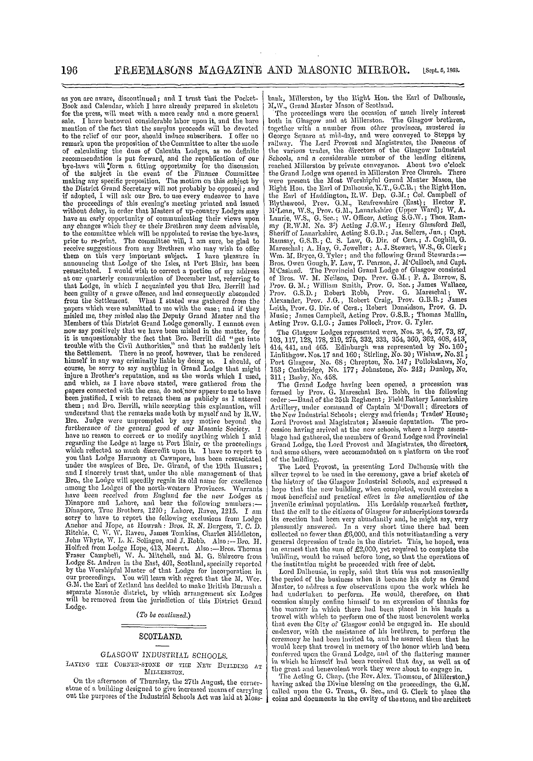 The Freemasons' Monthly Magazine: 1868-09-05 - India.