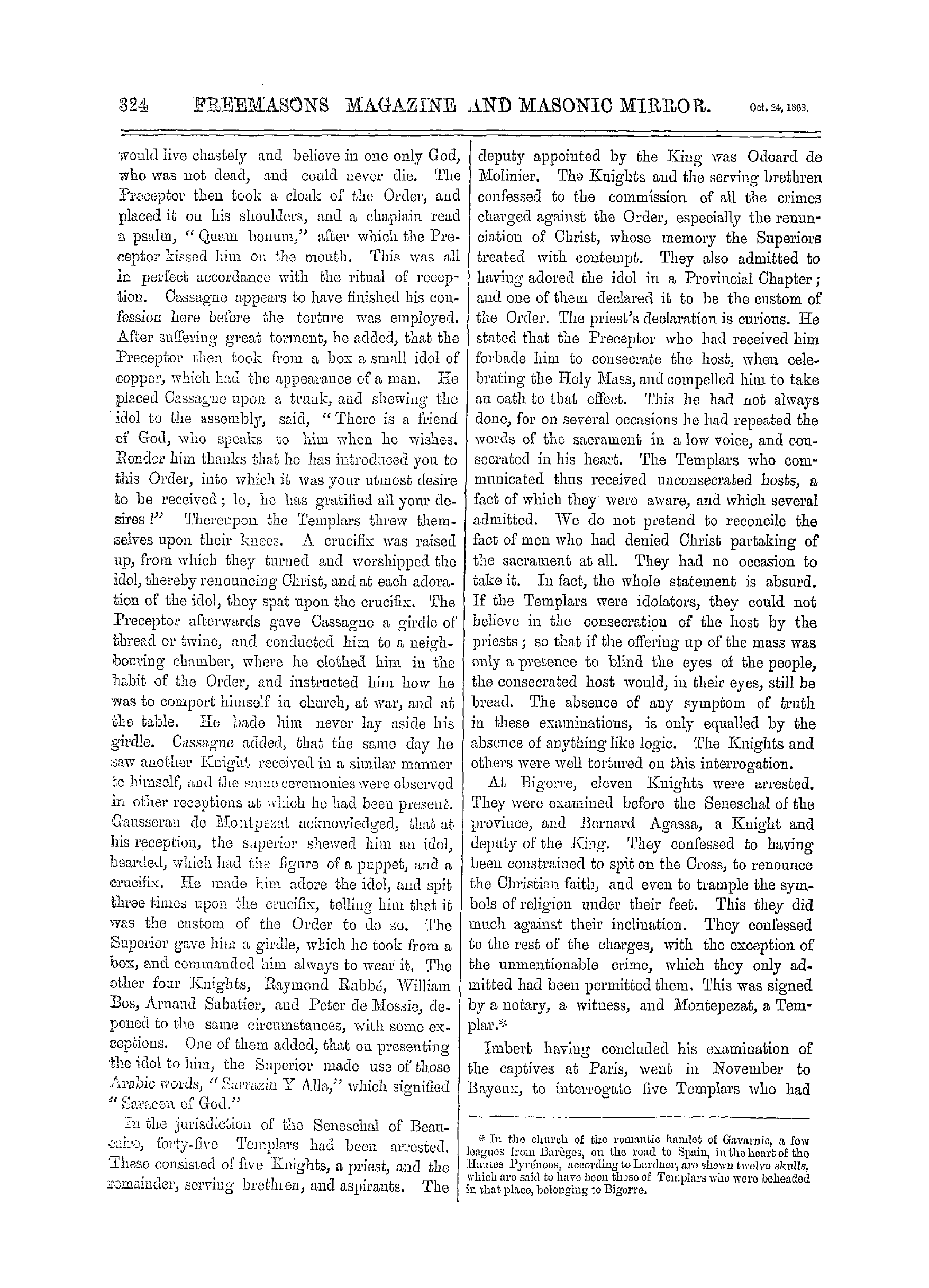 The Freemasons' Monthly Magazine: 1868-10-24 - Chapter Sixth.