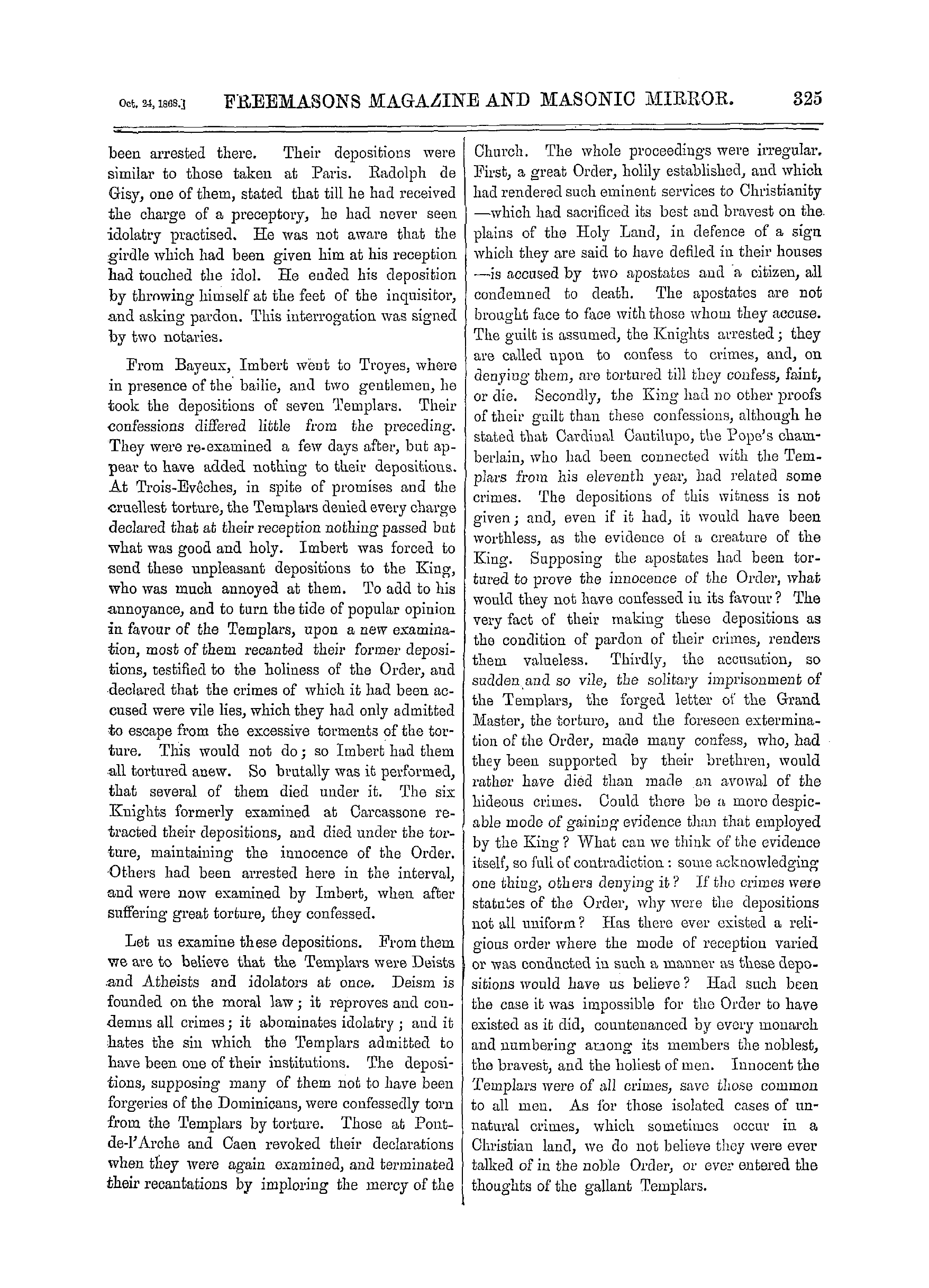 The Freemasons' Monthly Magazine: 1868-10-24: 5