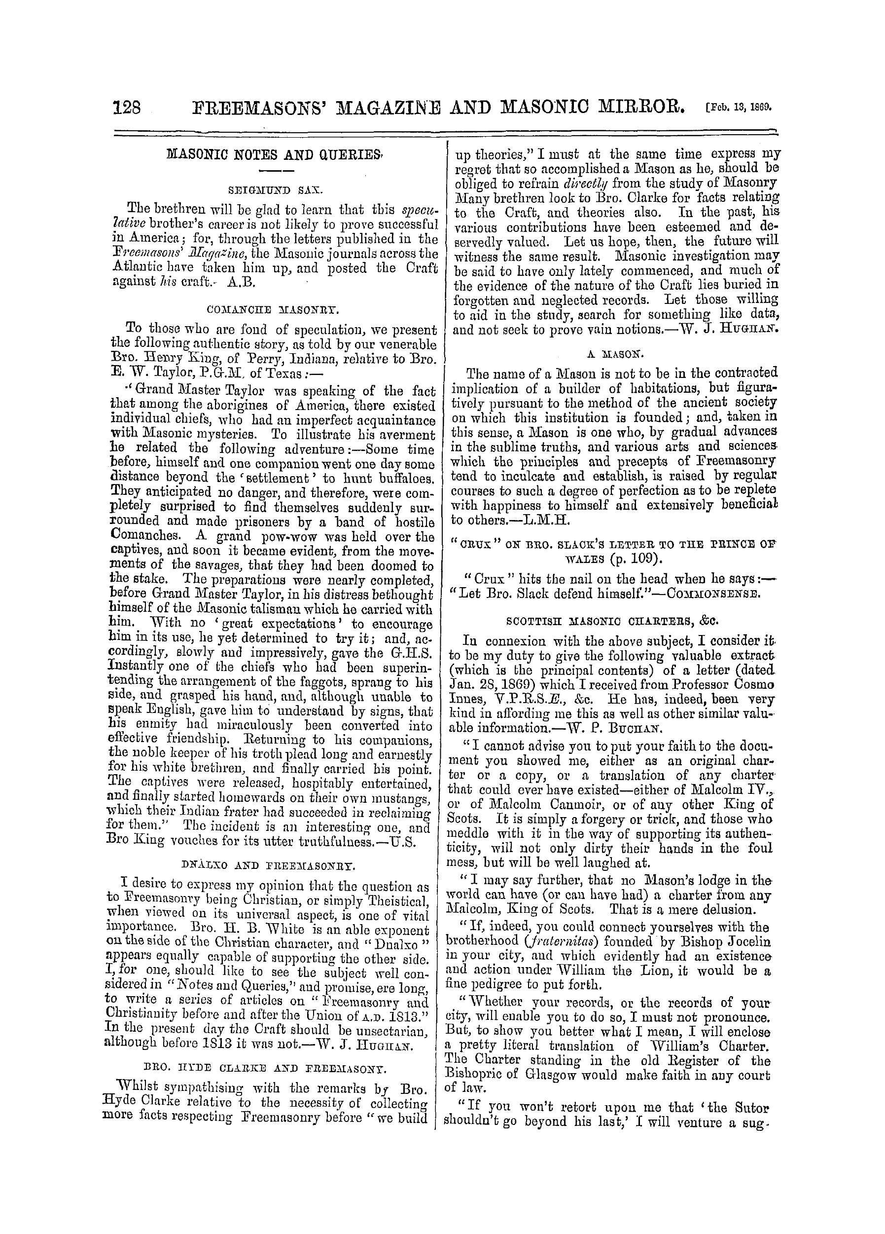 The Freemasons' Monthly Magazine: 1869-02-13: 8
