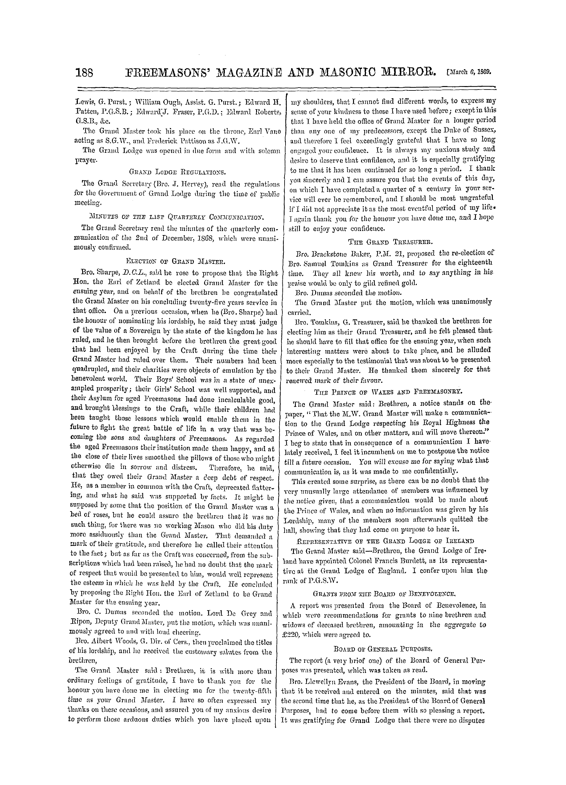 The Freemasons' Monthly Magazine: 1869-03-06: 8