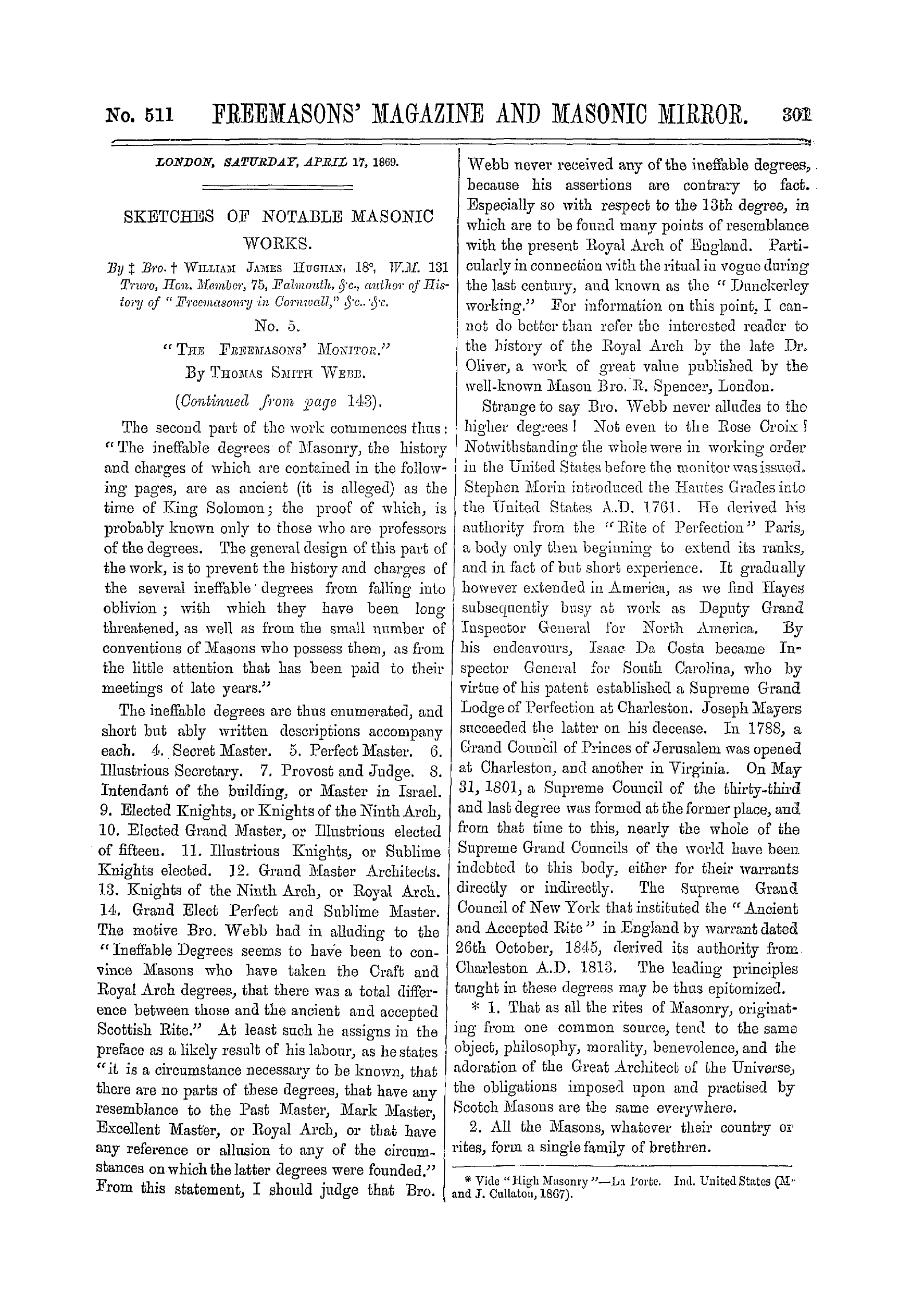 The Freemasons' Monthly Magazine: 1869-04-17: 1