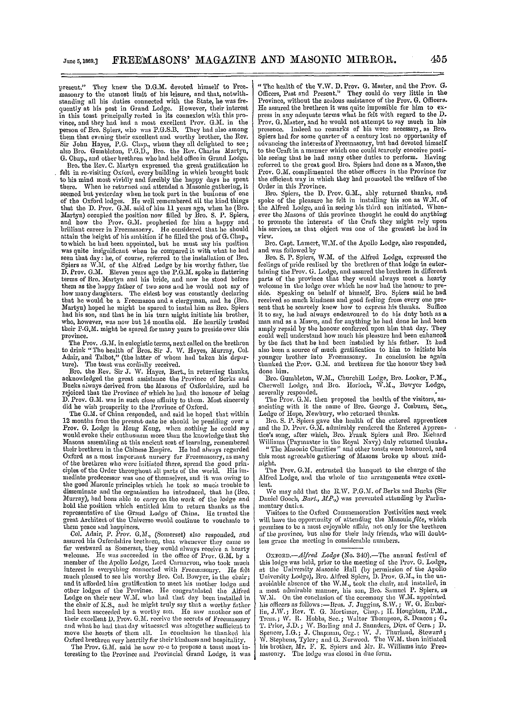 The Freemasons' Monthly Magazine: 1869-06-05: 15