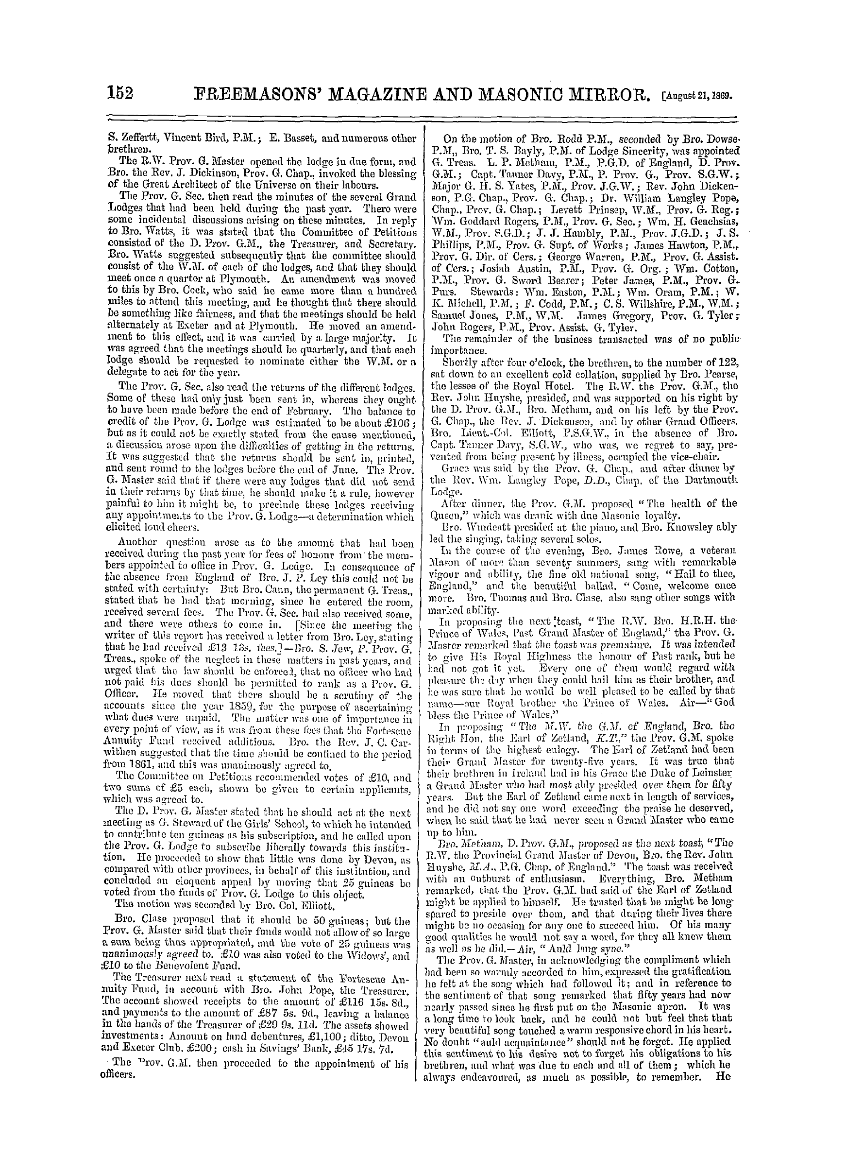 The Freemasons' Monthly Magazine: 1869-08-21: 12
