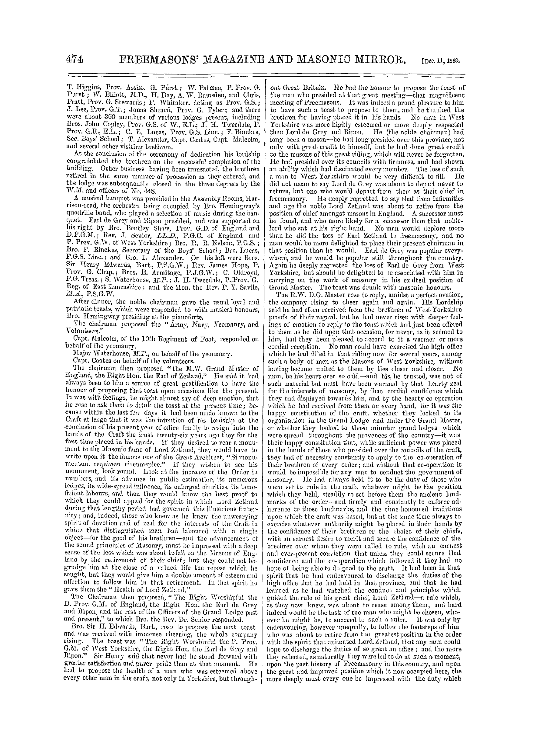 The Freemasons' Monthly Magazine: 1869-12-11: 14