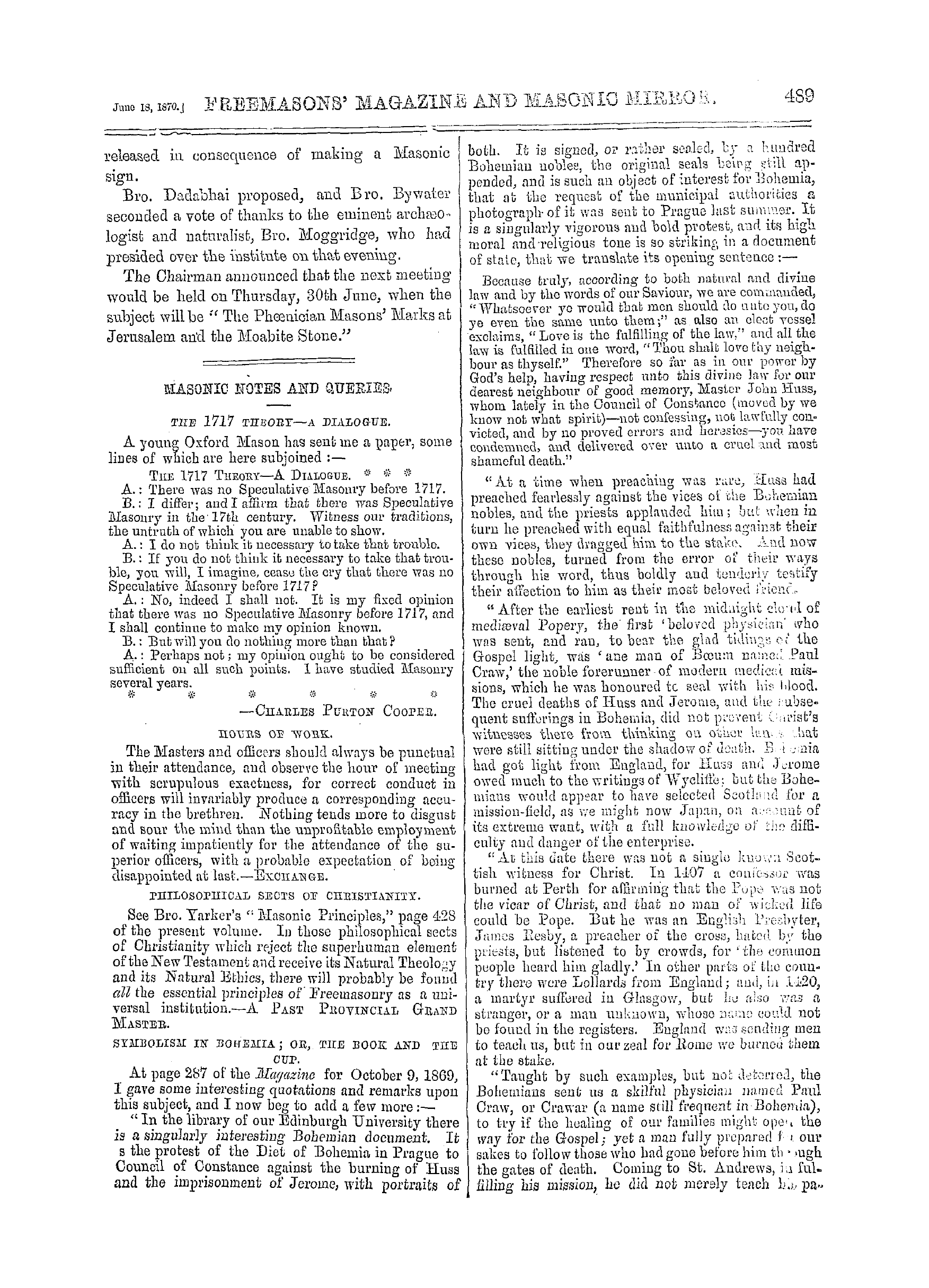The Freemasons' Monthly Magazine: 1870-06-18: 9