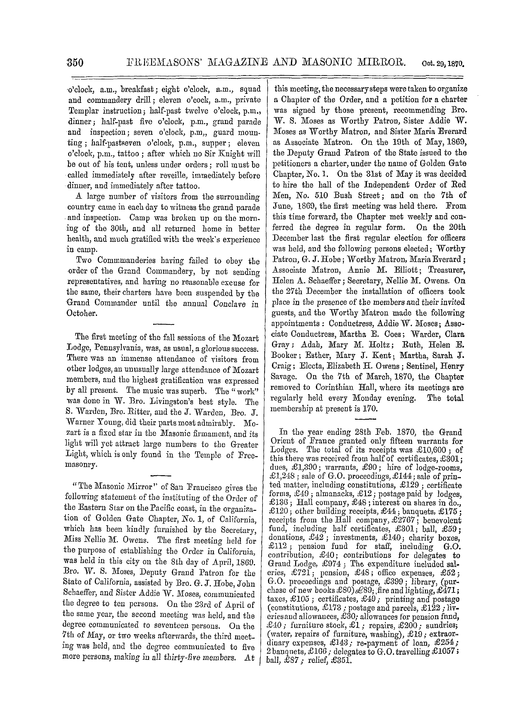 The Freemasons' Monthly Magazine: 1870-10-29: 10
