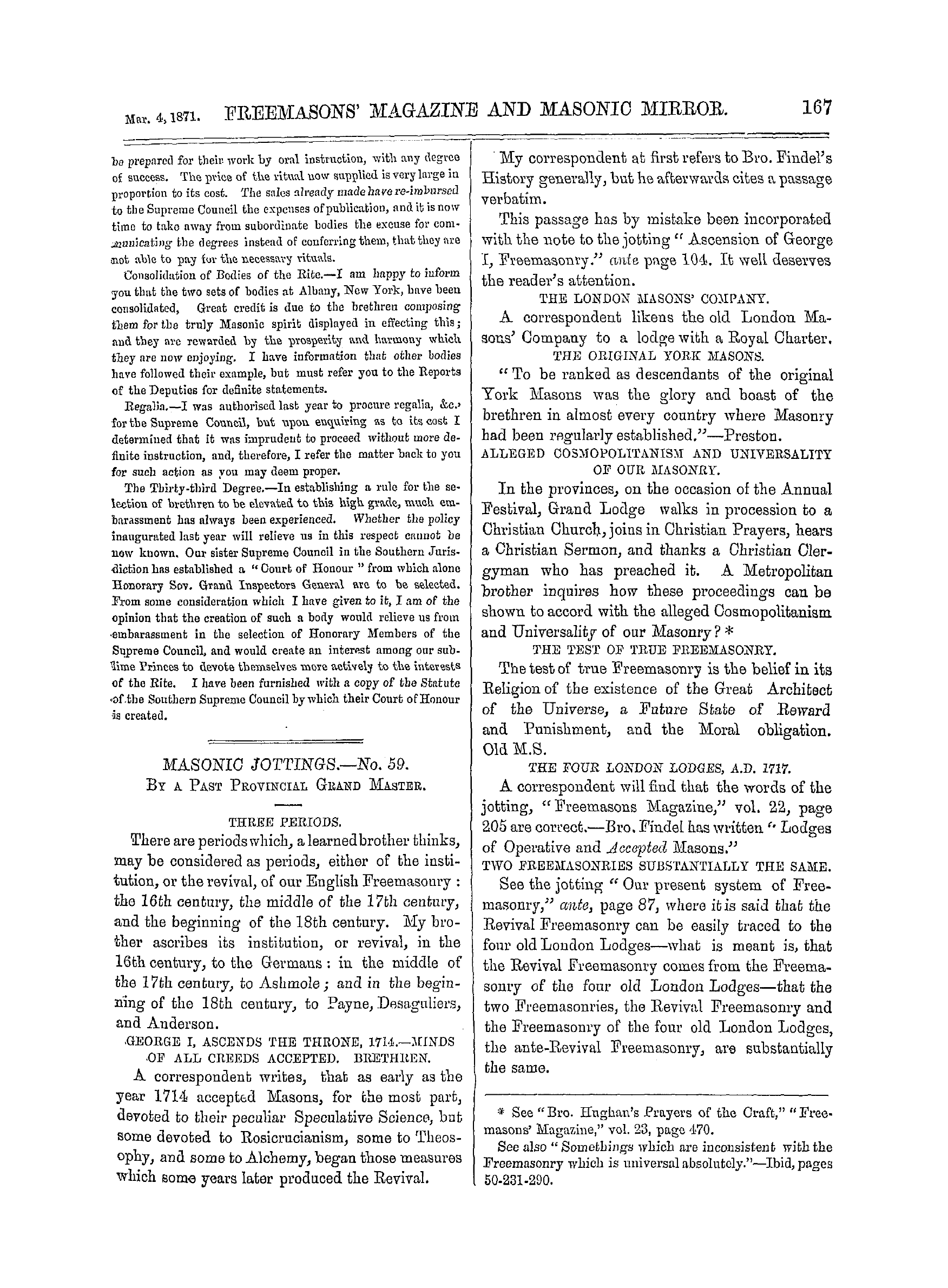 The Freemasons' Monthly Magazine: 1871-03-04: 7