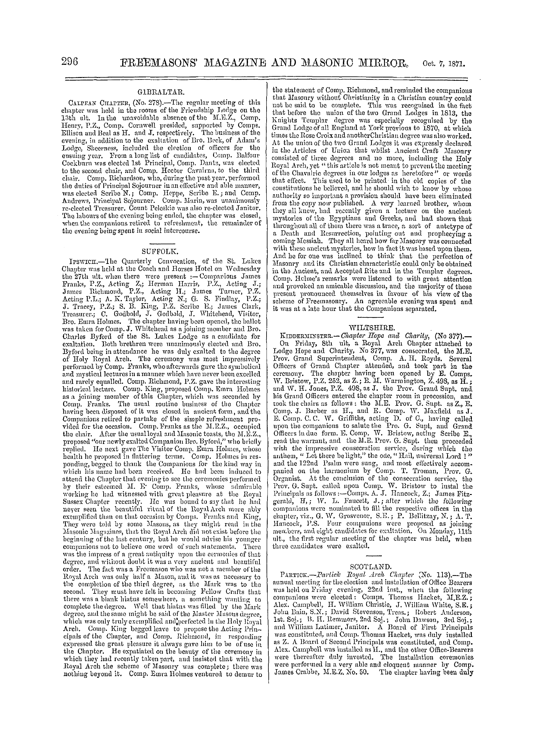 The Freemasons' Monthly Magazine: 1871-10-07: 16