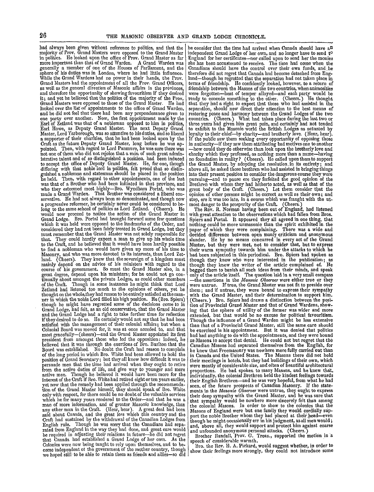 The Masonic Observer: 1858-12-20 - The Provinces.