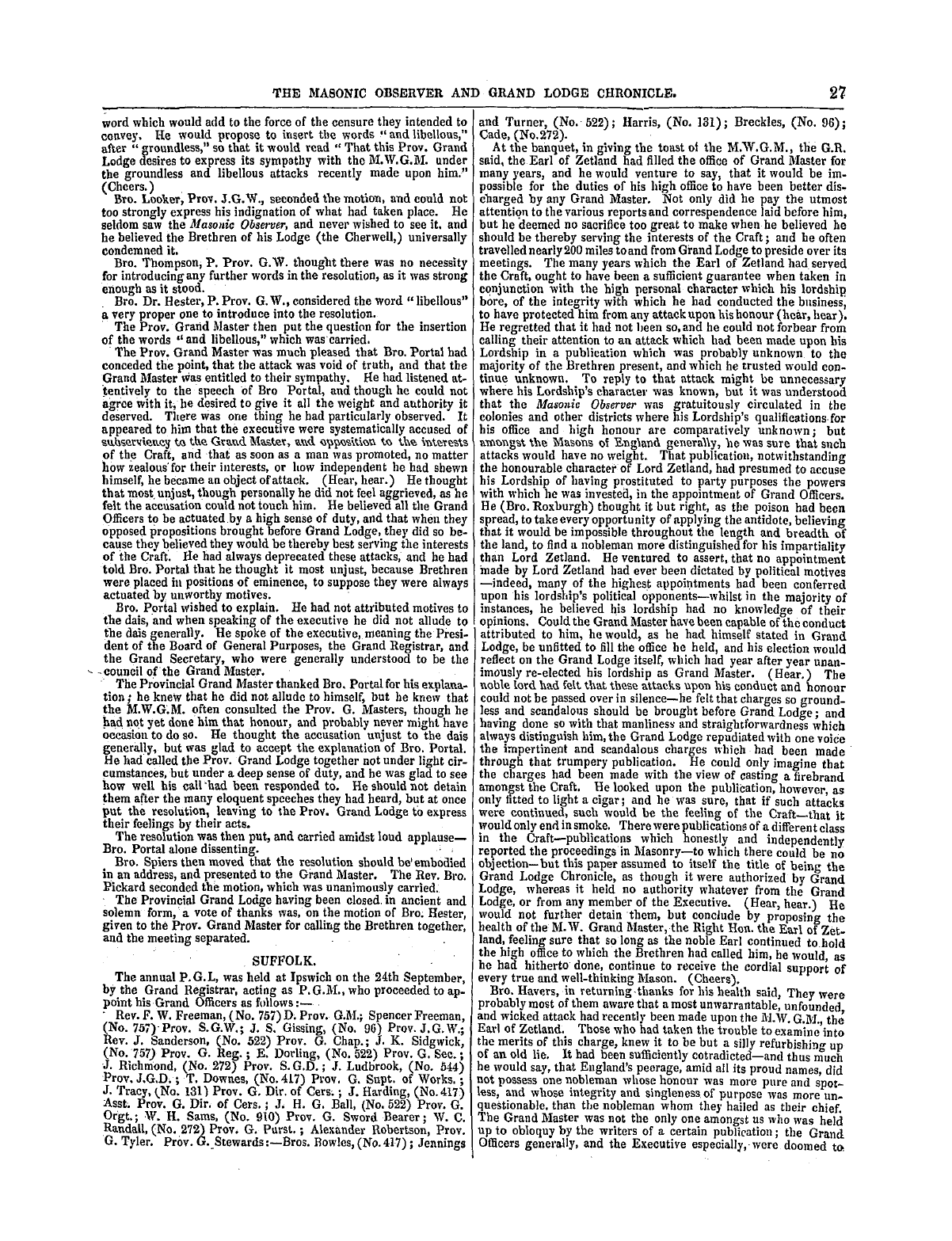 The Masonic Observer: 1858-12-20 - The Provinces.