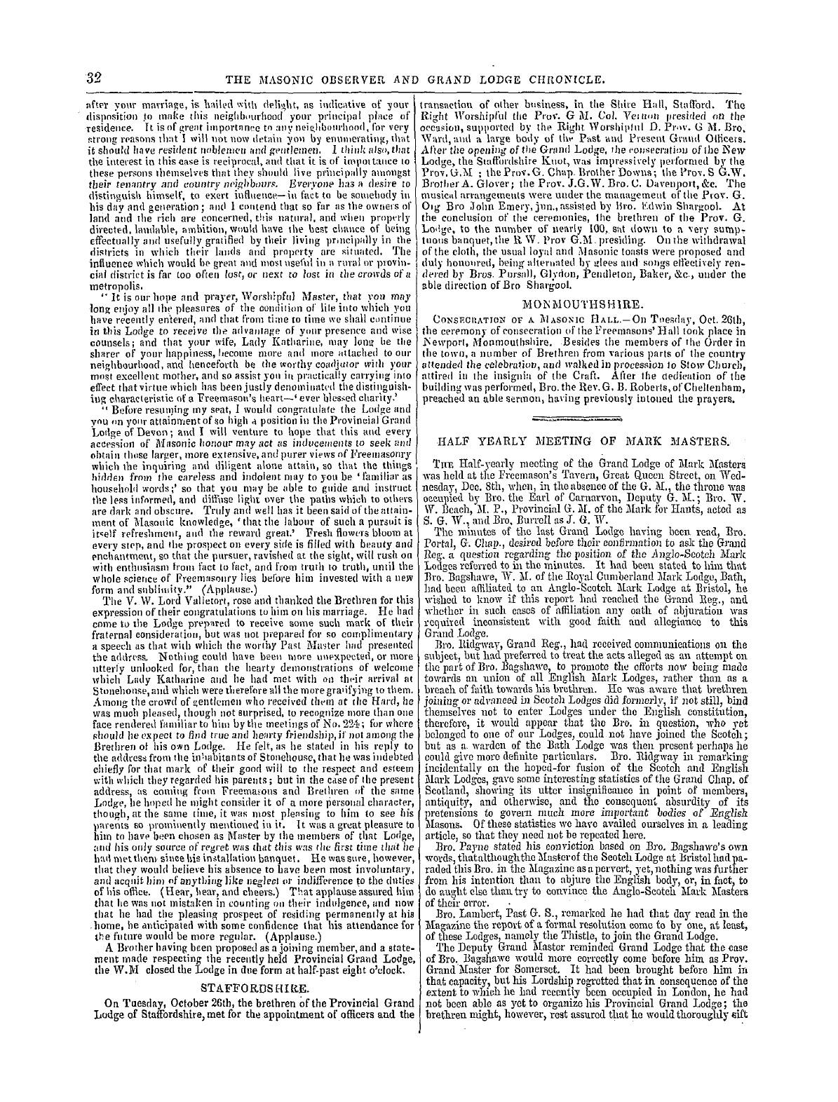 The Masonic Observer: 1858-12-20 - The Provinces.