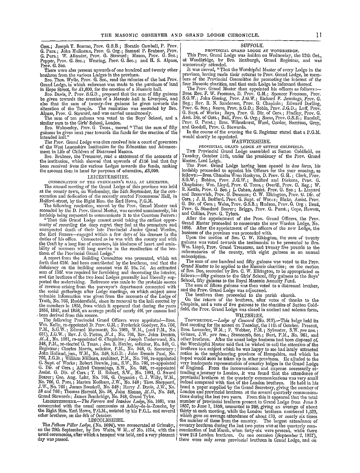 The Masonic Observer: 1859-12-01 - Provincial.