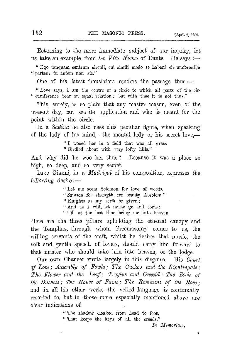 The Masonic Press: 1866-04-02 - Hints On The Secret Literature Of Freemasonry.