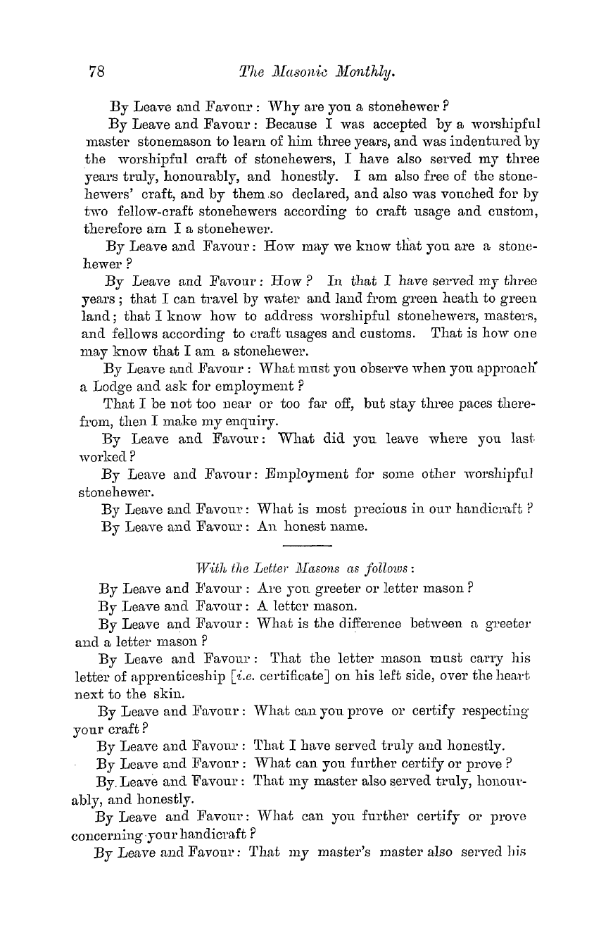 The Masonic Monthly: 1882-08-01 - Craft Customs Of The Ancient Stonehewers, Masons, And Carpenters.