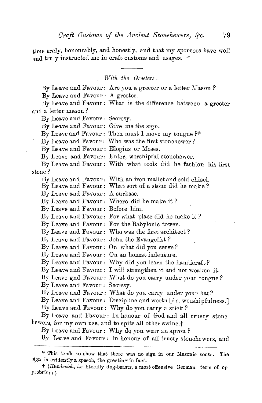 The Masonic Monthly: 1882-08-01 - Craft Customs Of The Ancient Stonehewers, Masons, And Carpenters.