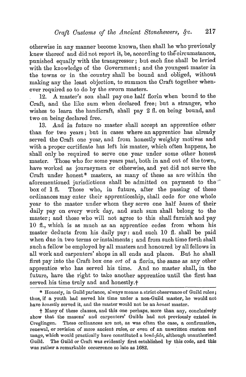 The Masonic Monthly: 1882-10-01 - Craft Customs Of The Ancient Stonehewers, Masons, And Carpenters.